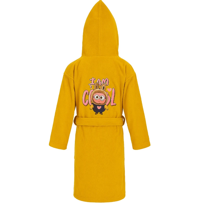 حوله پالتویی کودک زمرد حریر مدل اسپرت طرح لبوبو سایز 90