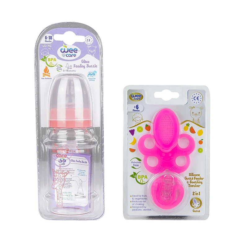 شیشه شیر وی کر مدل B303 گنجایش 120 میلی لیتر به همراه دندان گیر