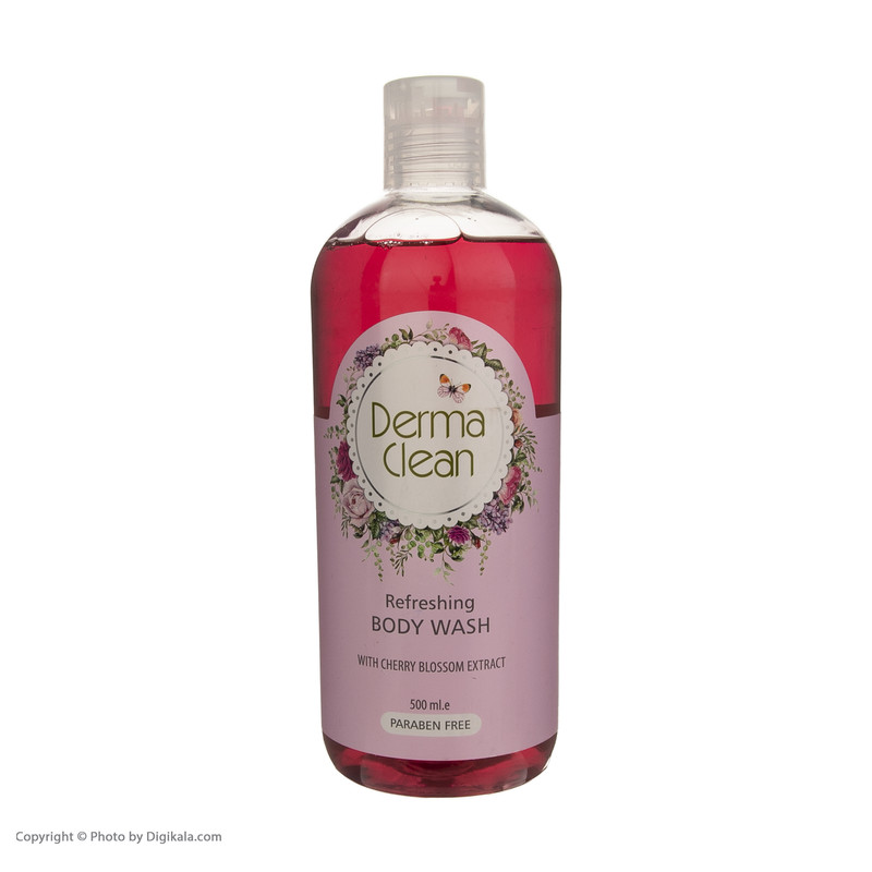 شامپو بدن خوشبو کننده درماکلین حاوی عصاره شکوفه گیلاس حجم 500 میلی لیتر