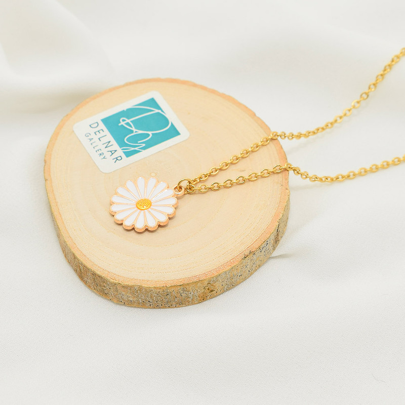 گردنبند دخترانه دلنار گالری مدل بابونه مینیاتوری