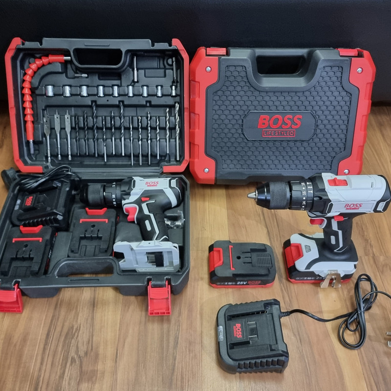 مجموعه 33 عددی دریل پیچ گوشتی چکشی شارژی باس مدل S-LIFE-STYLE