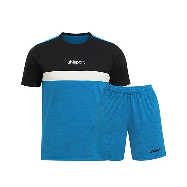 ست تی‌شرت آستین کوتاه و شلوارک ورزشی مردانه مدل یقه گرد