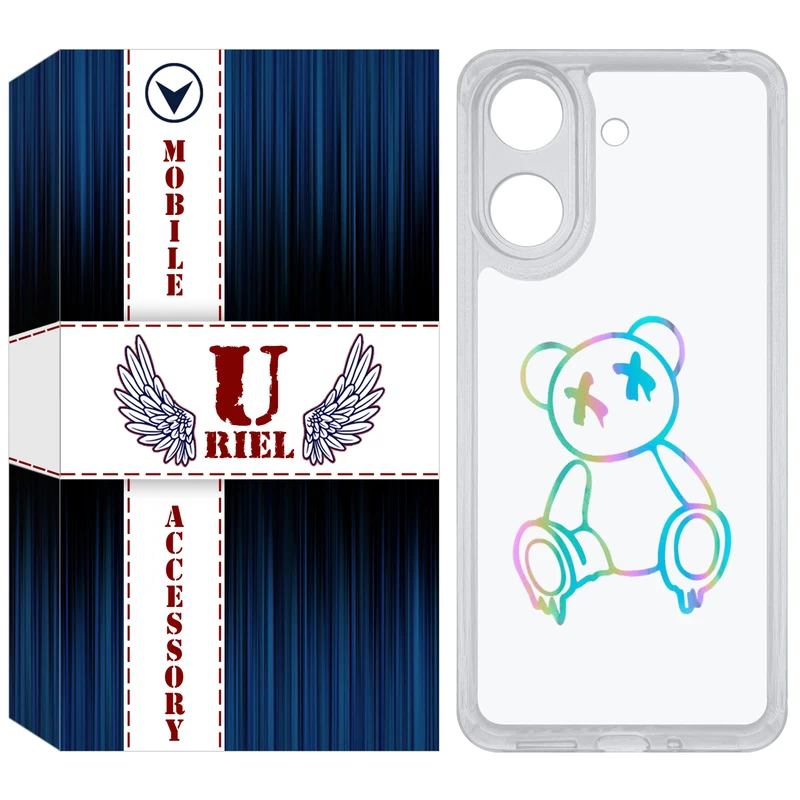 کاور یوریل مدل Clear کد 44 طرح خرس رنگی مناسب برای گوشی موبایل شیائومی Redmi 13C / Poco C65