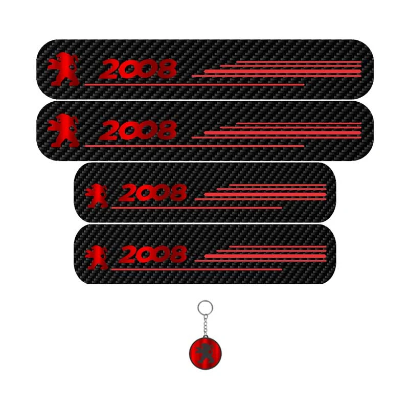 برچسب پارکابی خودرو لندمون کد LC022 MR مناسب برای پژو 2008 مجموعه 4 عددی به همراه جاکلیدی