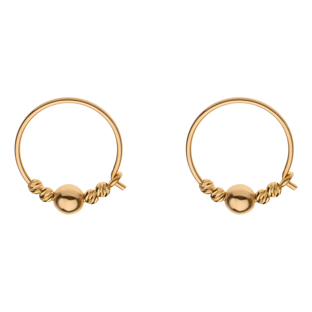گوشواره حلقه‌ای طلا 18 عیار زنانه گلدم مدل گوی البرناردوE-3070007