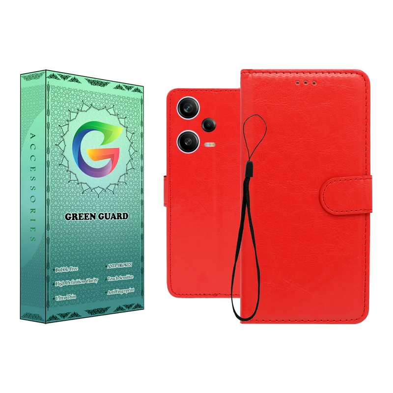 کیف کلاسوری گرین گارد طرح چرمی مدل Landing مناسب برای گوشی موبایل شیائومی Redmi Note 12 Pro 5G به همراه بند آویز
