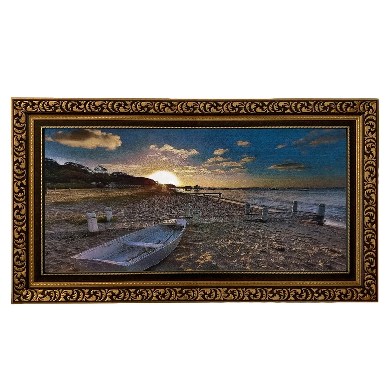 تابلو فرش ماشینی طرح دستبافت مدل ساحل کد 8218