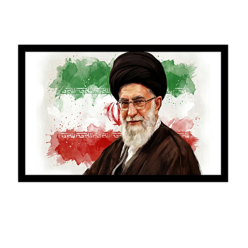 تابلو بکلیت طرح رهبر شهید امام خامنه ای مدل DY1380 فریم مشکی