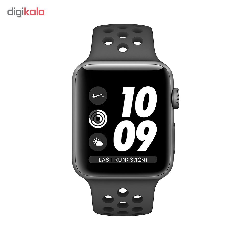 ساعت هوشمند اپل واچ سری 3 مدل  42mm  Aluminum Case with Anthracite/Black Nike Sport Silicon Band -  - 3