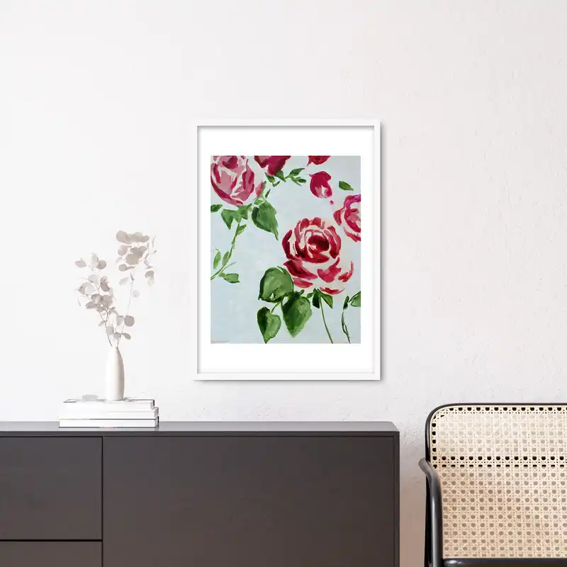 تابلو فورنیمو مدل نقاشی گل رز بوتانیکال کد 0314W