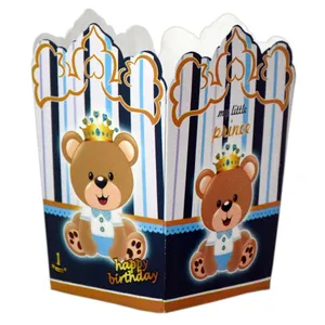 ظرف پاپ کورن مدل تدی پسر بسته 10 عددی