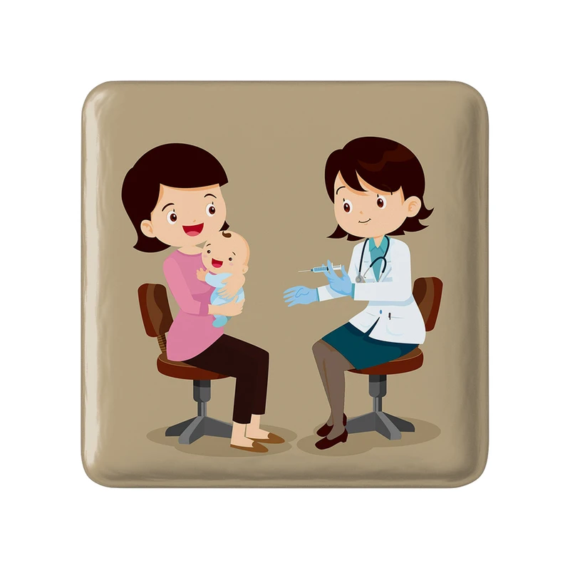 مگنت خندالو طرح پزشک و پرستار کودکانه مدل مربعی کد 36516