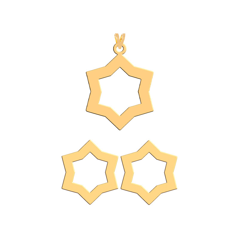 نیم ست طلا 18 عیار زنانه فرشته مدل  هندسی  WHSL-000157