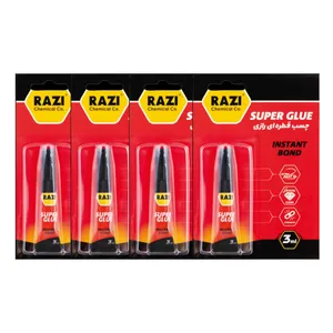  چسب قطره ای  رازی مدل 104 حجم  3 میلی لیتر  بسته 4 عددی