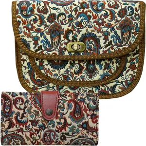 ست کیف رودوشی و کیف پول ترمه مدل 121i 