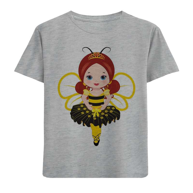 تی شرت آستین کوتاه دخترانه مدل دخترزنبوری F725