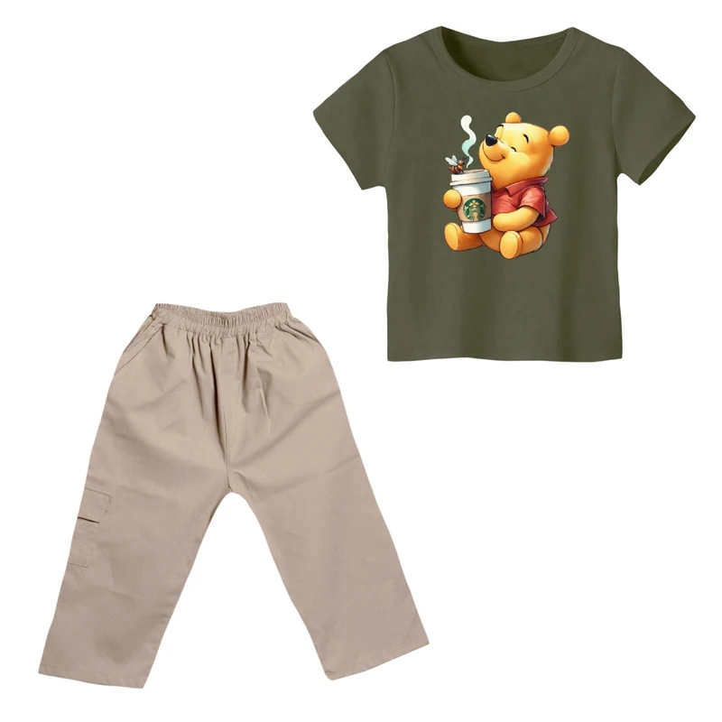 ست تی شرت و شلوارک پسرانه مدل پو کد 34