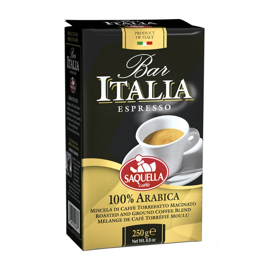 پودر قهوه اسپرسو ایتالیا بار 100% عربیکا ساکوئلا -250 گرم