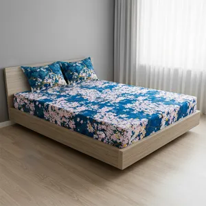 سرویس ملحفه آدنو مدل شکوفه کد CH60 دو نفره 3 تکه