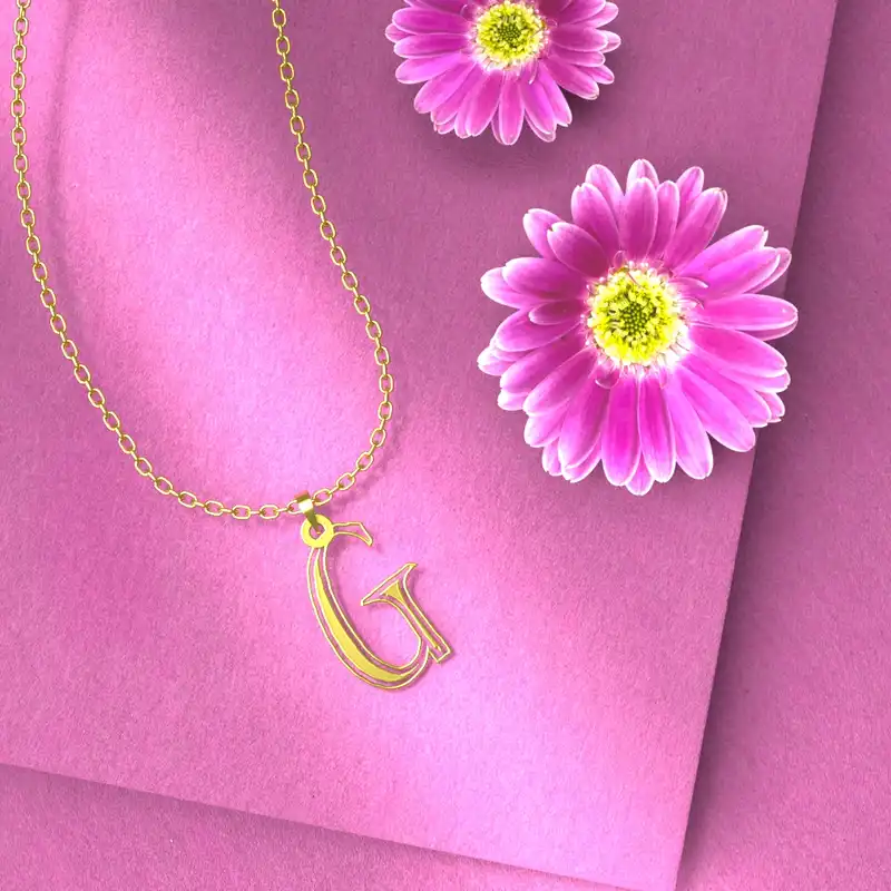 گردنبند طلا 18 عیار زنانه مدوپد مدل حرف G کد H3-1-1449