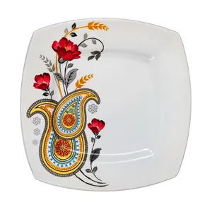 بشقاب غذاخوری آرین ملامین مدل گل لاله کد 414