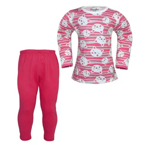 ست تی شرت آستین بلند و شلوار دخترانه چیندکا مدل 108