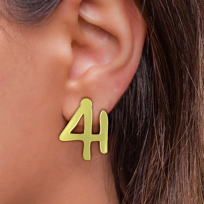 گوشواره طلا 18 عیار زنانه مدوپد مدل هندسی کد GA1-16090