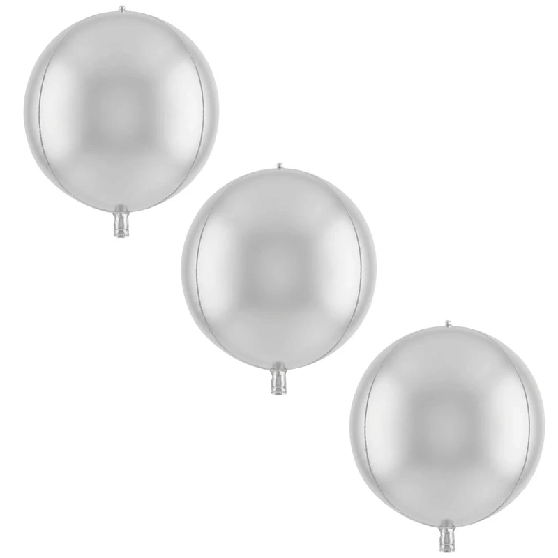 بادکنک فویلی مدل اوربز کد KP-15in-Silver بسته 3 عددی