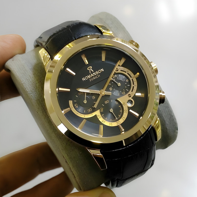 ساعت مچی عقربهای مردانه رومانسون مدل سه موتور کورنوگراف بند چرمی کوکو قفل مخفی ساعت مچی عقربهای مردانه رومانسون مدل سه موتور کورنوگراف بند چرمی کوکو قفل مخفی