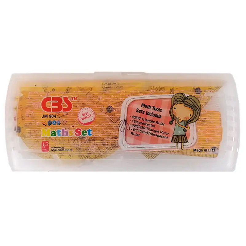 ست خط کش و گونیا و نقاله سی بی اس مدل ژله‌ای JM904 مجموعه 4 عددی