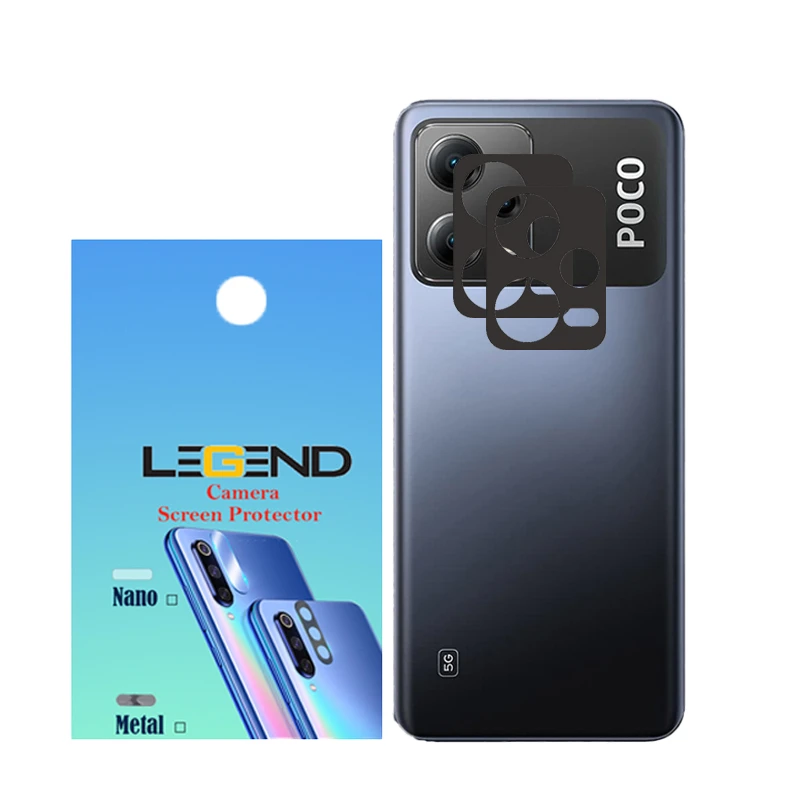 محافظ لنز دوربین لجند مدل فلزی مناسب برای گوشی موبایل شیائومی Poco X5 بسته 2 عددی