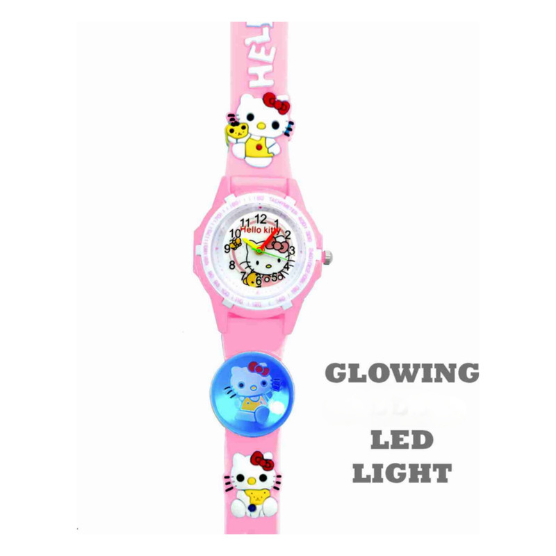 ساعت مچی عقربه ای بچگانه مدل چراغدار بند سیلیکونی ضد حساسیت طرح هلو کیتی کد 2 ساعت مچی عقربه ای بچگانه مدل چراغدار بند سیلیکونی ضد حساسیت طرح هلو کیتی کد 2