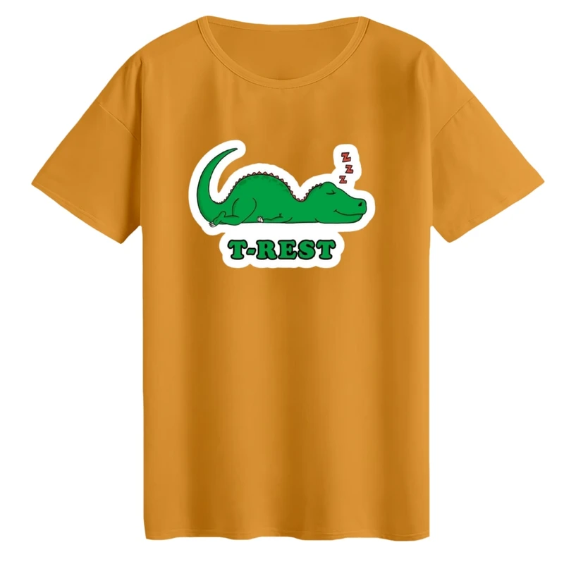 تی‌شرت لانگ آستین کوتاه زنانه مدل دایناسور خسته