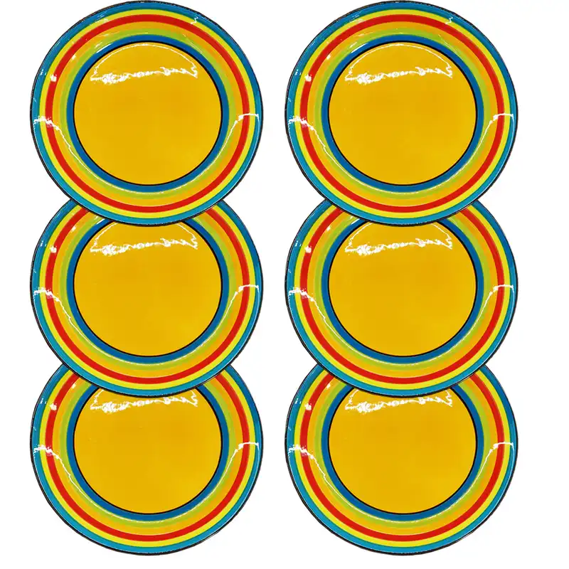 بشقاب چینی مدل پلو خوری  هفت رنگ بسته 6 عددی