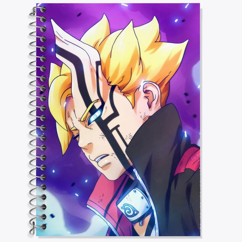 دفتر زبان 50 برگ خندالو مدل سه خط طرح بوروتو اوزوماکی انیمه بوروتو Boruto کد 15749