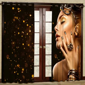 پرده  مدل دختر هازان پانچی کد 4313 سایز 140x200 سانتی متر