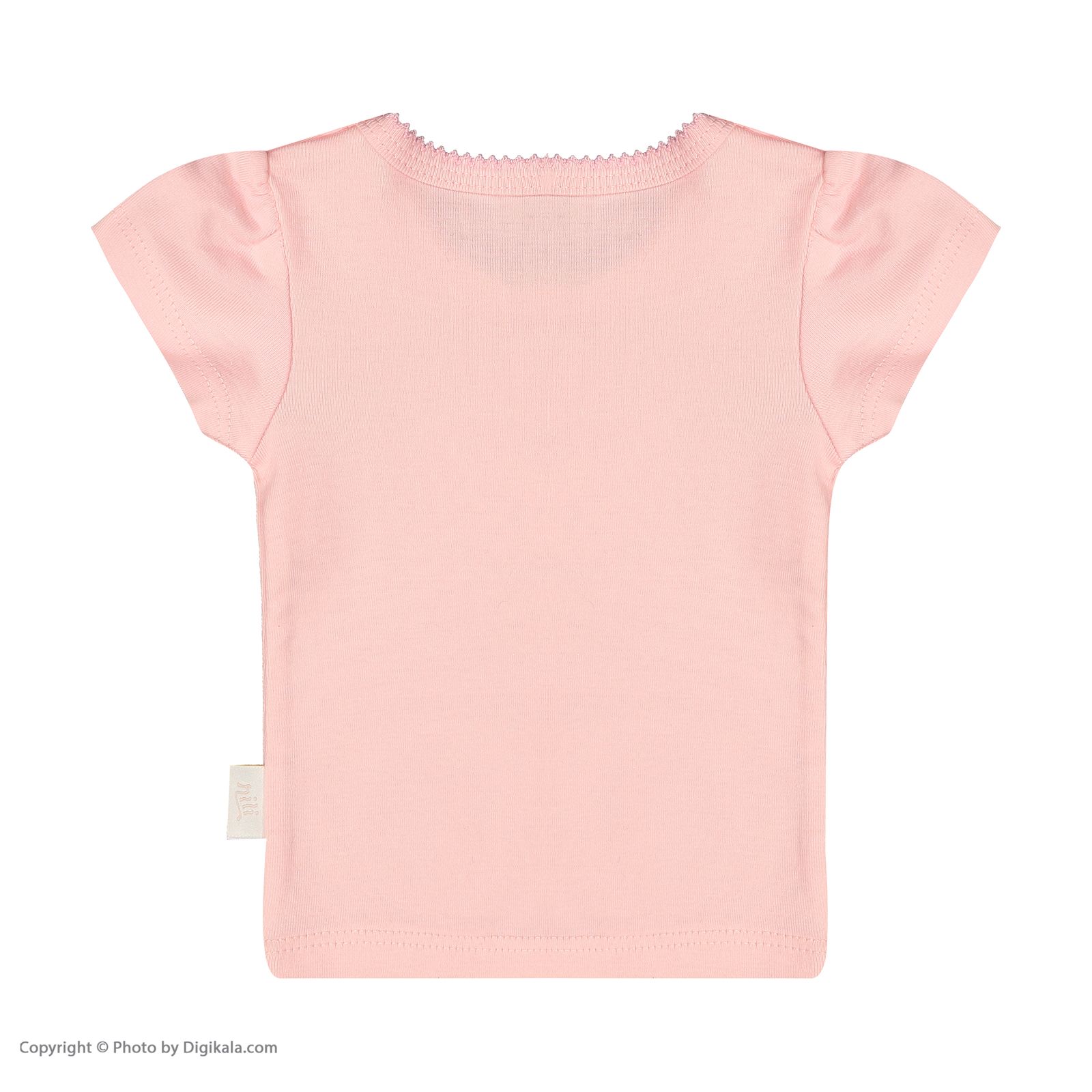 تی شرت آستین کوتاه نوزادی دخترانه نیلی مدل lovly 86140 -  - 3