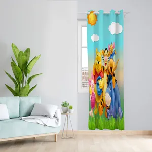  پرده مدل کارتون پو مخمل پانچی کد 4733 سایز 140x200 سانتی متر