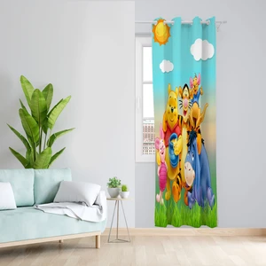 پرده مدل اتاق کودک مخمل پانچی طرح پو کد 4733 سایز 140x280 سانتی متر