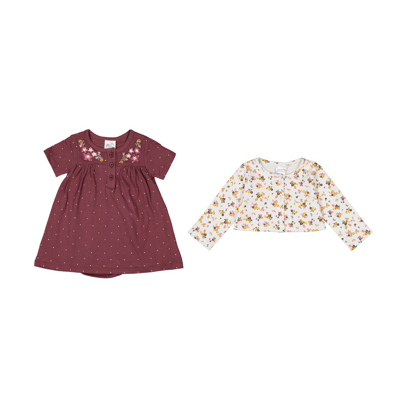 ست پیراهن و کت نوزادی دخترانه جی بی جو مدل 2098-70