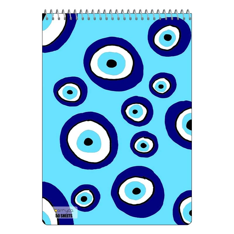 دفتر نقاشی 50 برگ سیمی کارنیکا طرح پترن چشم نظر Eye Evil Pattern کد 58766