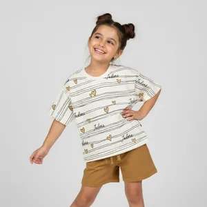 ست تی شرت و شلوارک دخترانه سون پون مدل 1616