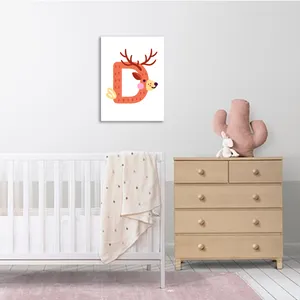 تابلو شاسی کودک طرح حرف D مدل مدرسه الفبا حیوانات