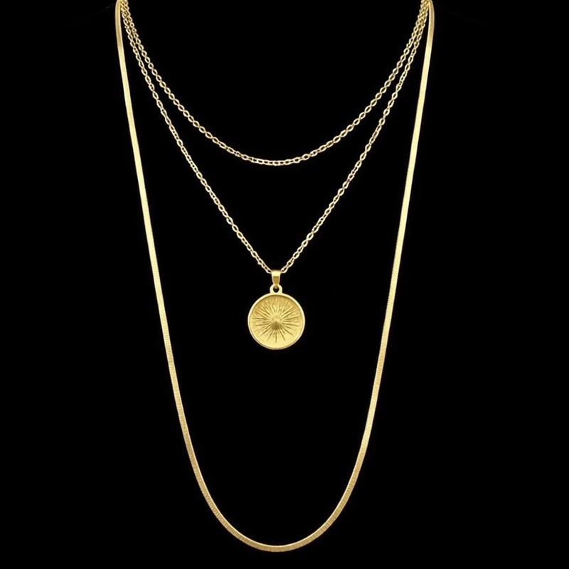 گردنبند زنانه مدل دو لایه کد HL