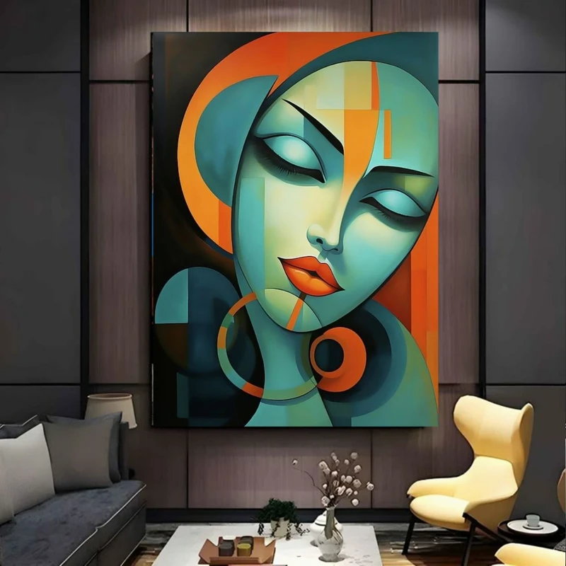 پوستر طرح انتزاعی مدل چهره آرام کد FP106355