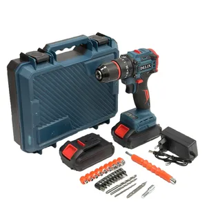 دریل پیچ گوشتی شارژی چکشی 13 میلیمتری 128 ولت دلیکس کد BRSH02 مجموعه 50 عددی