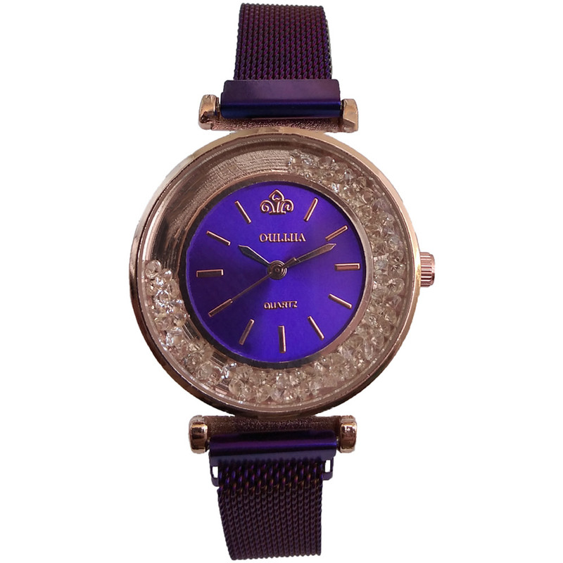 ساعت مچی عقربه ای دخترانه مدل مگنتی دور شنی کد 3299