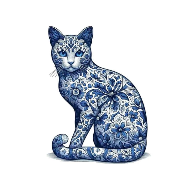 استیکر پارچه و لباس پاد آفرین مدل حیوانات گربه طرح ایرانی کد 3813