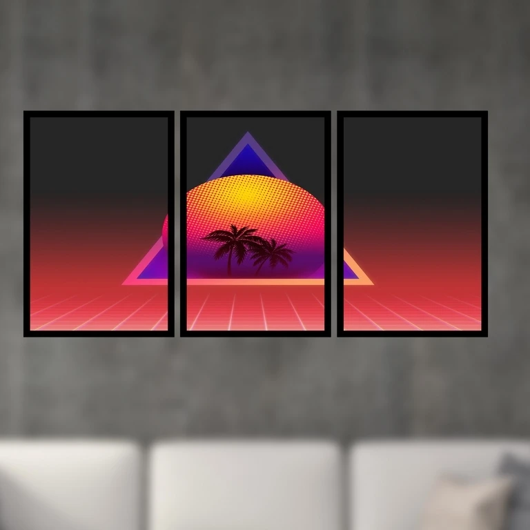 تابلو بکلیت طرح نقاشی روزنه امید مدل B-S4947  مجموعه 3 عددی