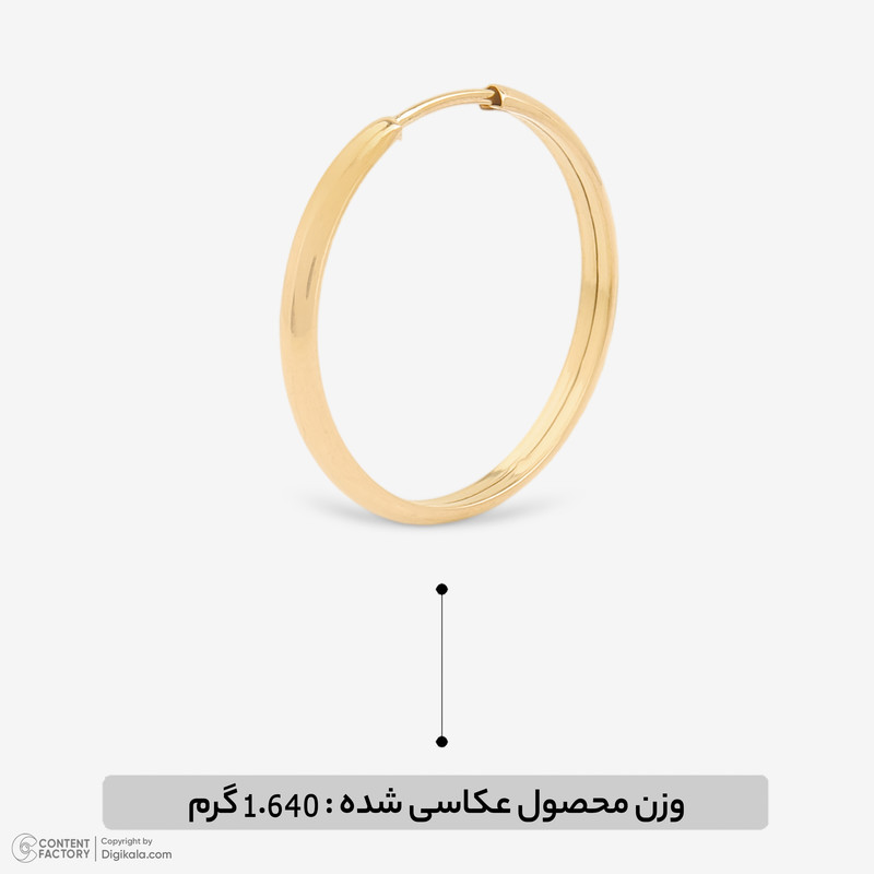گوشواره حلقه‌ای طلا 18 عیار زنانه گالری طلا و جواهر هانی مدل mk394